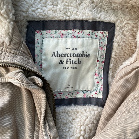 Abercrombie & Fitch Beige Parka Jacket - Picture 2 of 3